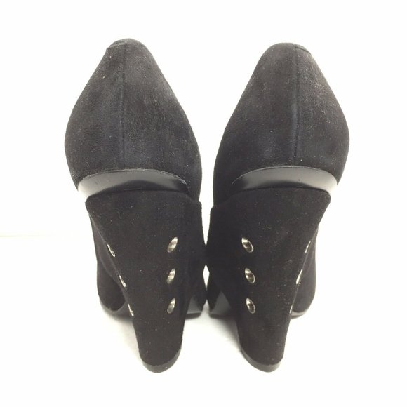 Marc Jacob Suede Block Women Black Heels Size 7 - Picture 3 of 8